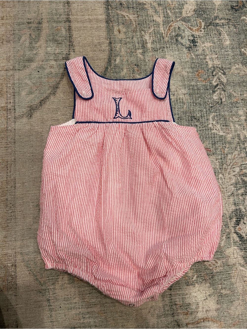 Red and Navy Blue Romper